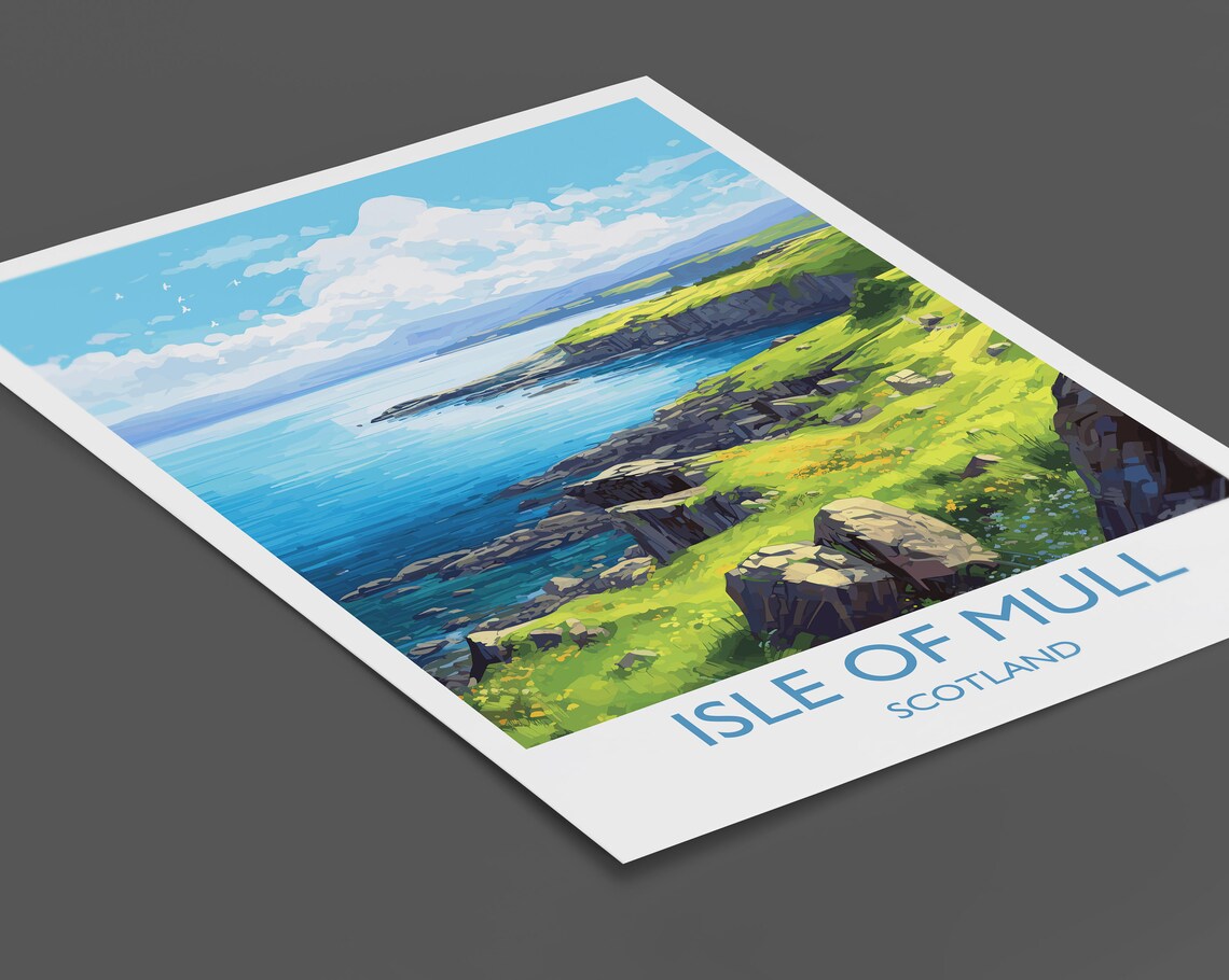 Isle of Mull Travel Poster, Scotland Wall Art - Image 2