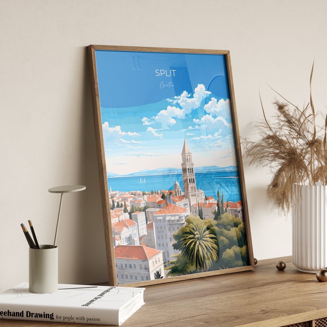 Split Historic Bell Tower Croatia Old Town Adriatic Sea View Poster - Image 2