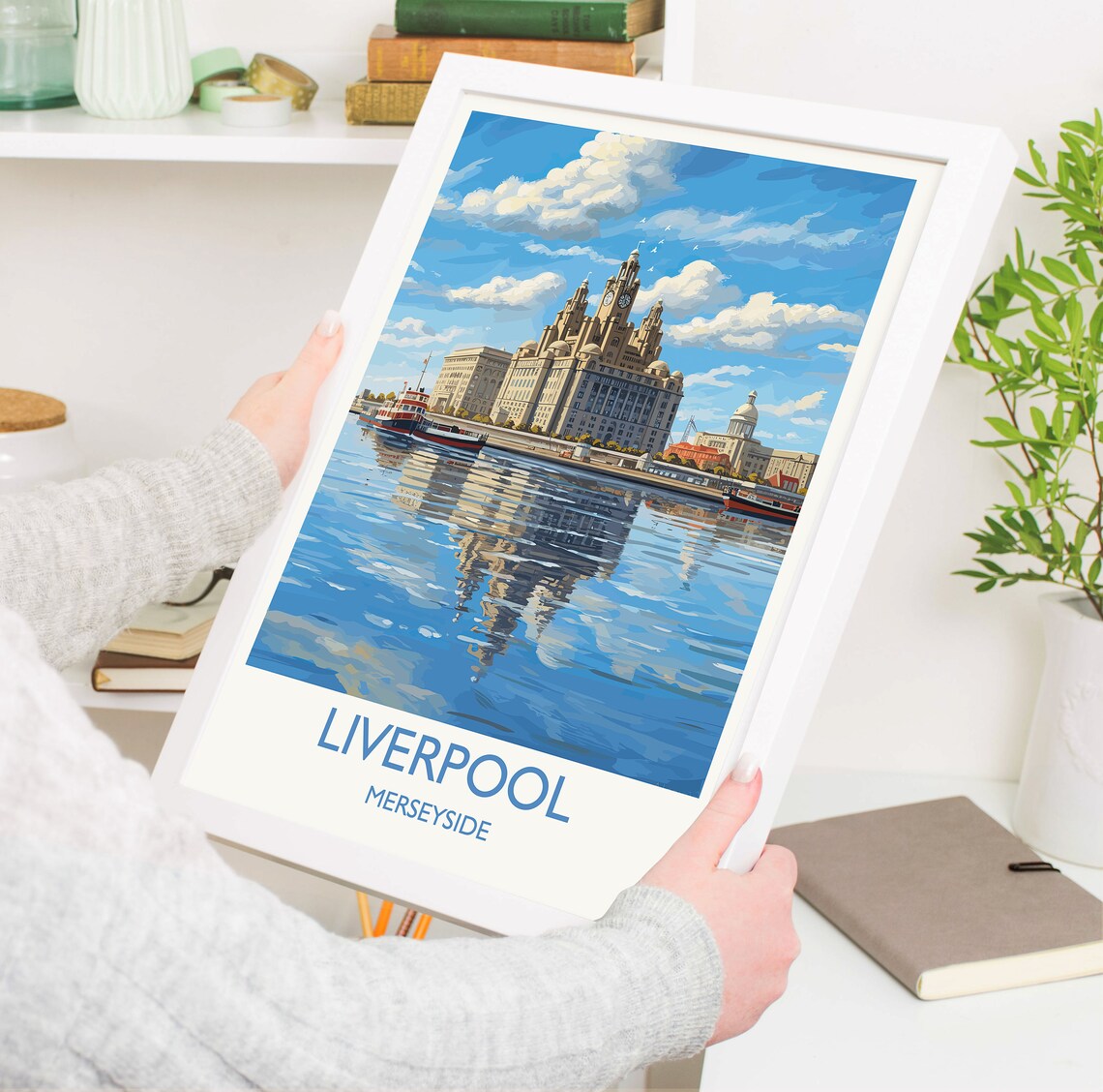 Liverpool Travel Poster, Merseyside England Coast - Image 5