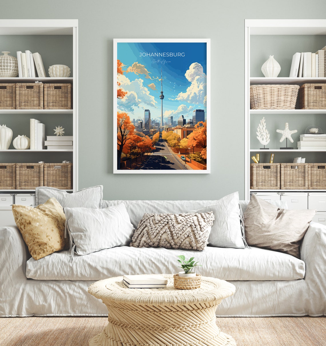 Johannesburg South Africa City Skyline Tower Street Art Poster - Image 4