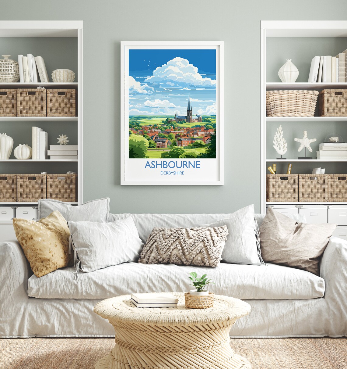 Ashbourne Travel Poster, Derbyshire Dales England - Image 4