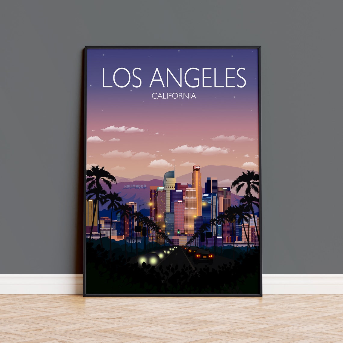 Travel Poster Of Los Angeles Travel Print Of Los Angeles City Of Los Angeles California Usa Usa Travel Poster Los Angeles Cityscape