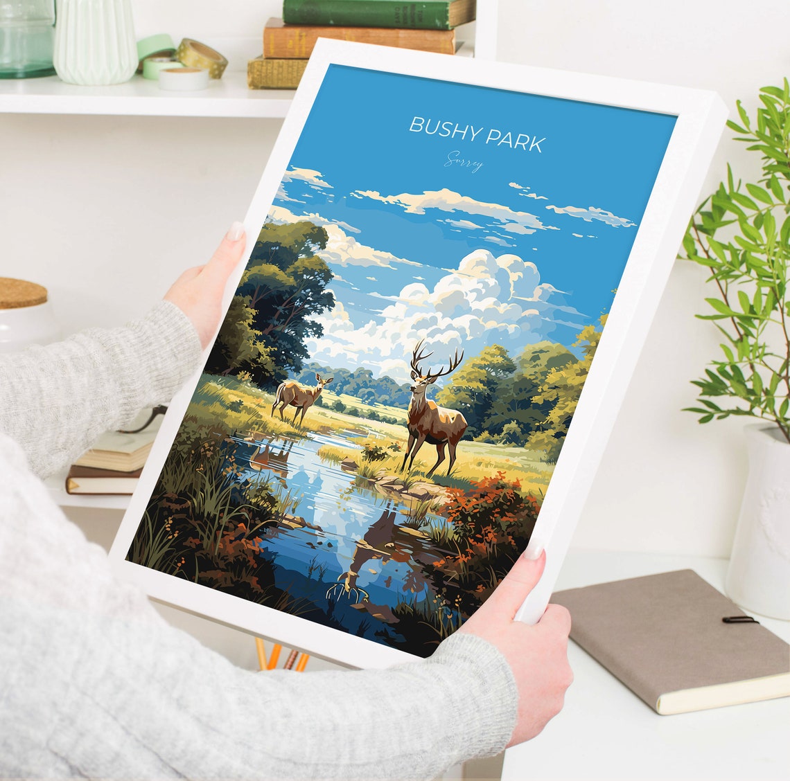 Bushy Park Travel Poster Travel Print Of Bushy Park Surrey London England London Art Lovers Gift Wall Art Print - Image 5