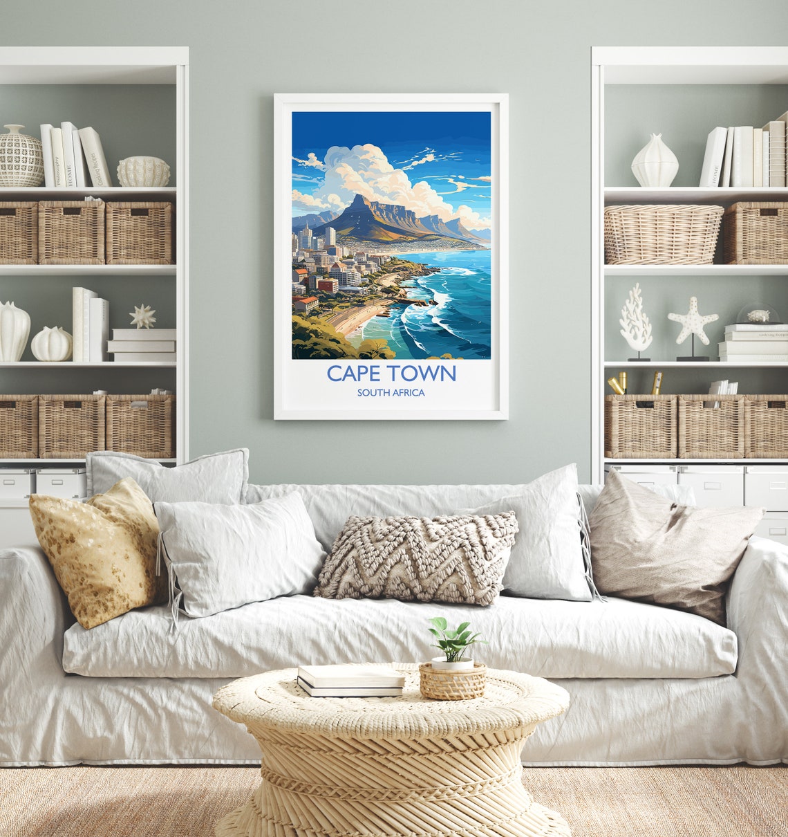 Cape Town South Africa Table Mountain Coast Cityscape Travel Poster - Image 4