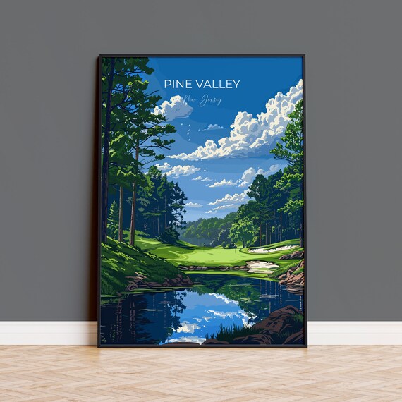 Pine Valley Travel Poster Travel Print Of Pine Valley Golf Course Pine Valley Art Lovers Gift New Jersey Usa Art Wedding Gift
