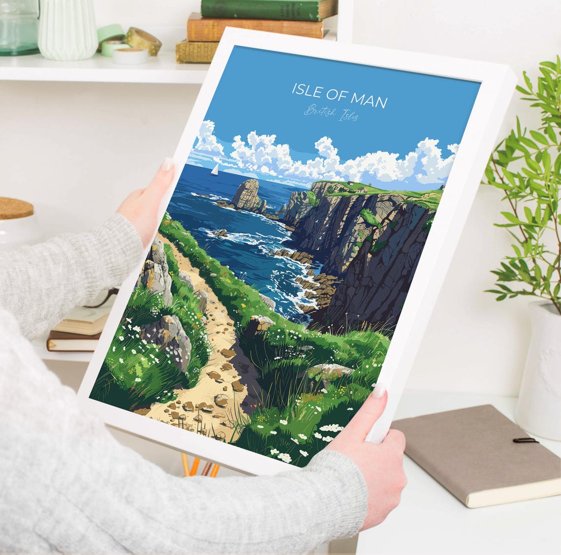Isle Of Man Poster Travel Print Of Isle Of Man Isle Of Man Art Lovers Gift British Isles Coast Wall Art Print - Image 3