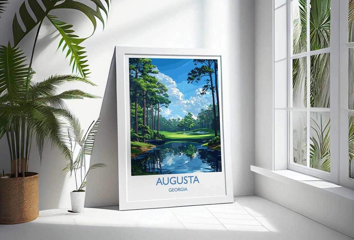 Augusta Georgia Golf Course Lakeside Pine Classic Travel Poster - Image 3