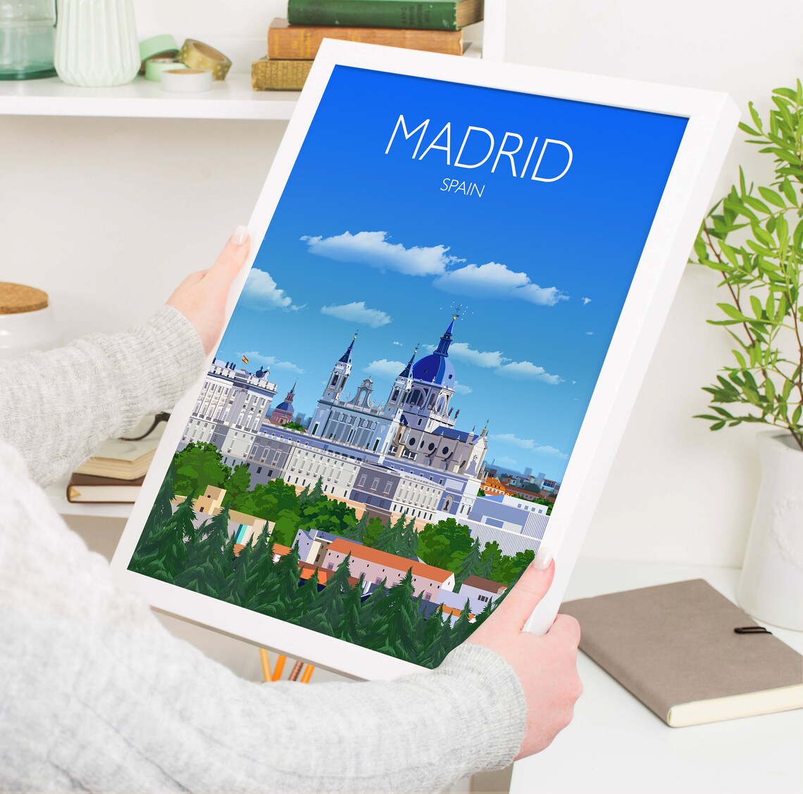 Madrid Travel Poster, Spain Cityscape Art Print - Image 5