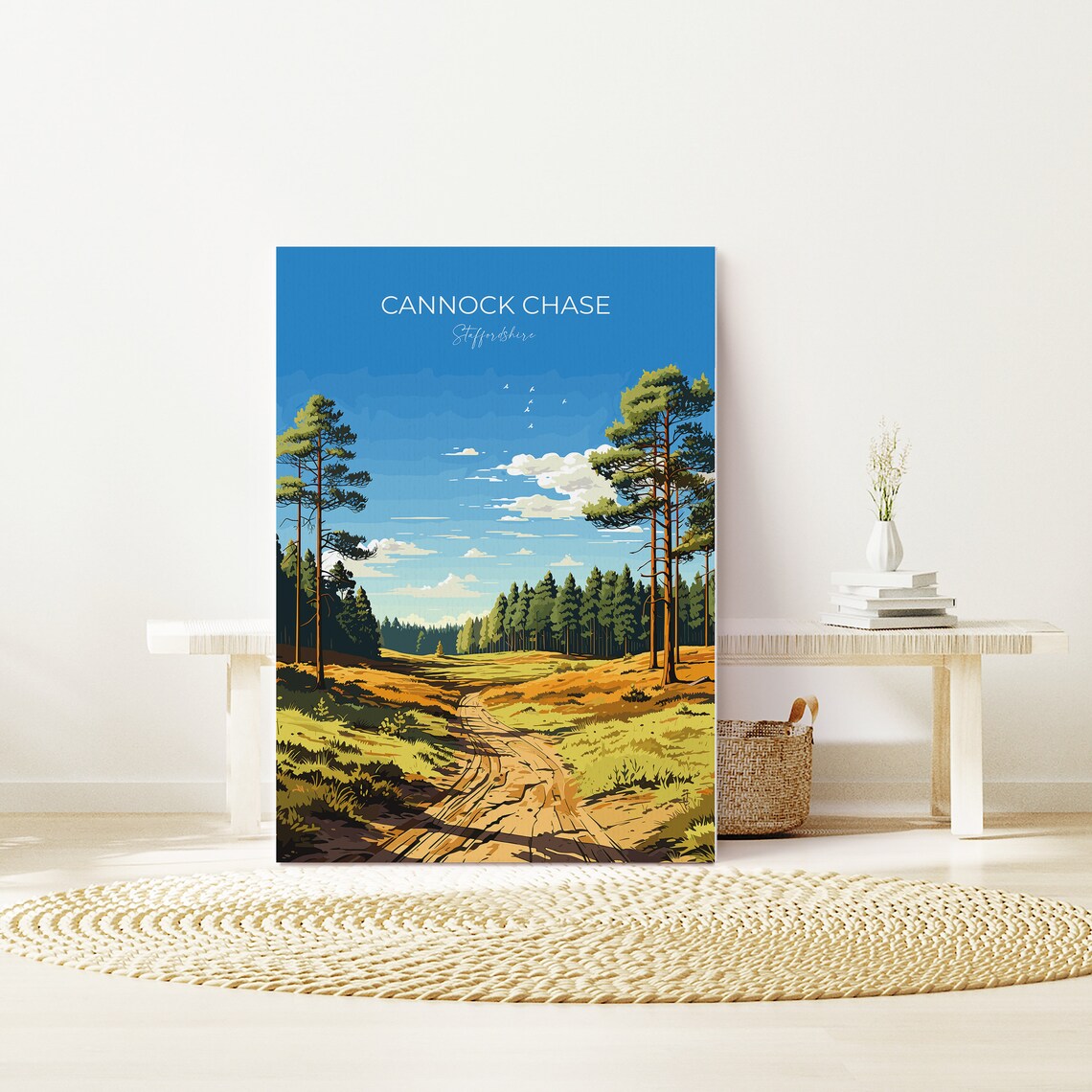 Cannock Chase Travel Poster Travel Print Of Cannock Chase England Staffordshire Art Cannock Chase Art Lovers Gift Wall Art Print - Image 3
