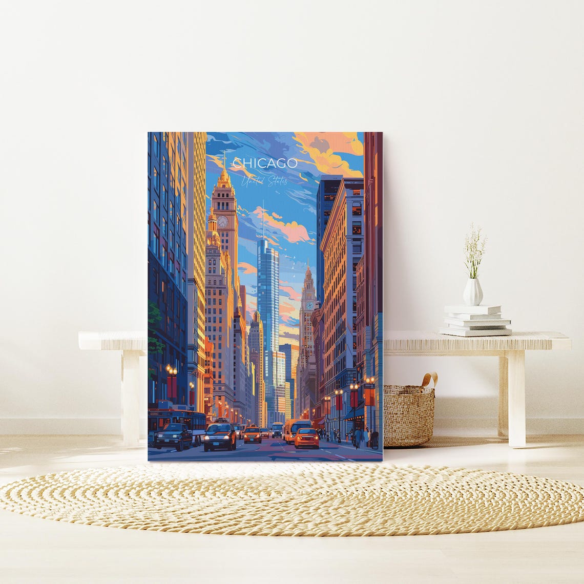 Chicago Travel Print Wall Art Travel Poster Of Chicago Illinois Chicago Art Lovers Gift Usa City Art Gift - Image 2