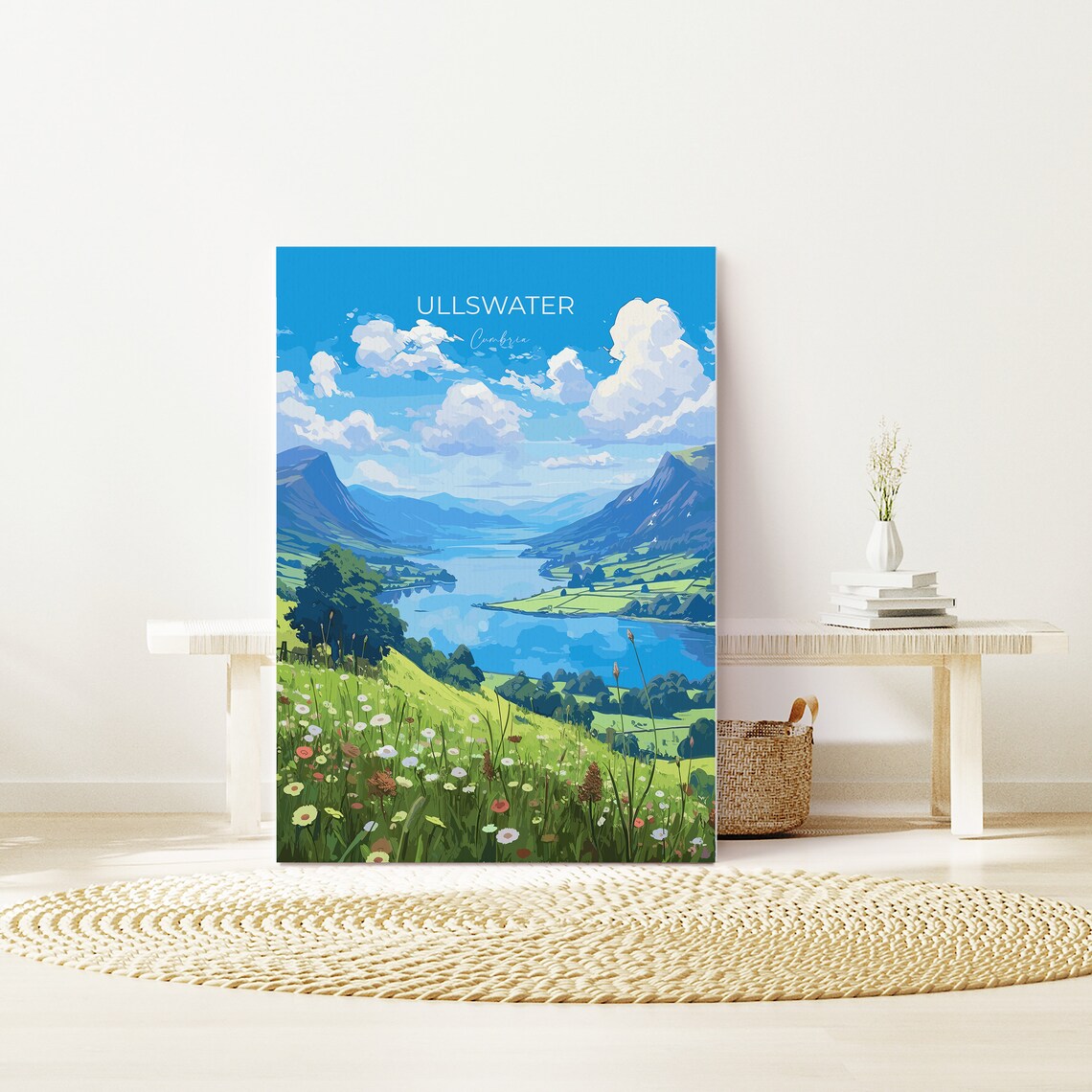 Ullswater Lake District Cumbria Valley Wildflowers Travel Poster - Image 3