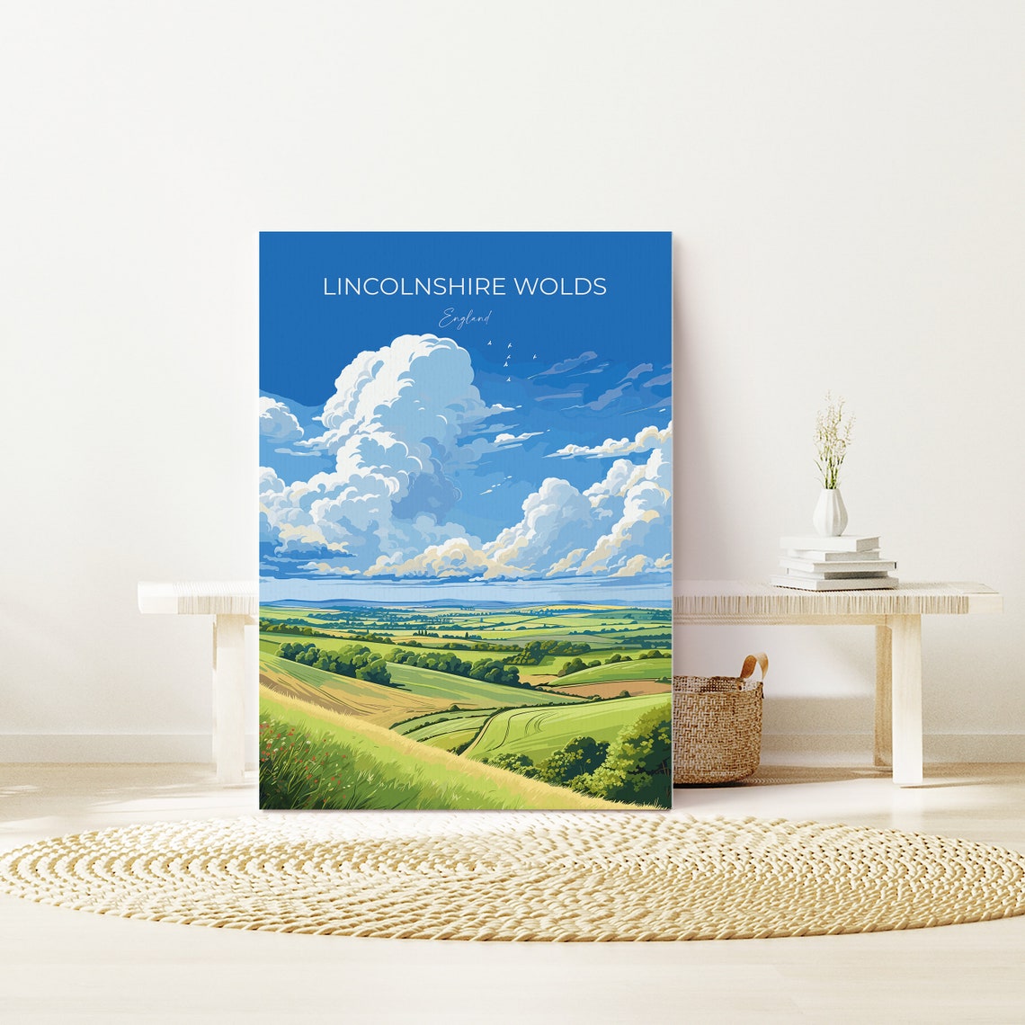 Lincolnshire Wolds Travel Print Wall Art Travel Poster Of Lincolnshire Wolds England Lincolnshire Art Lovers Gift Travel Art Gift - Image 2
