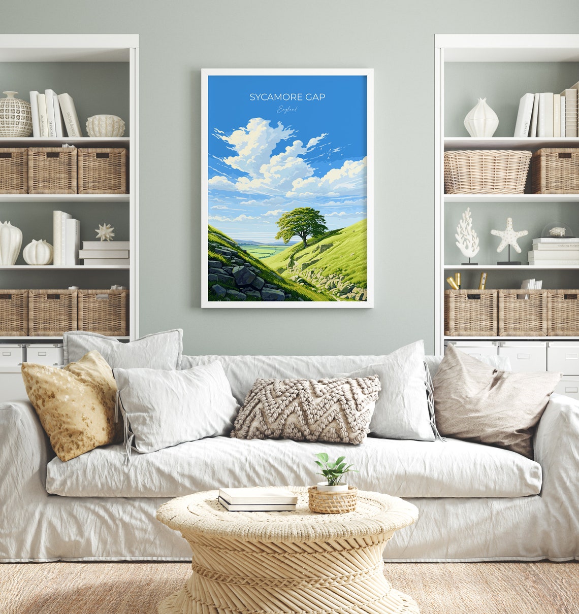 Sycamore Gap Travel Print Travel Poster Of Sycamore Gap Northumberland England Sycamore Gap Gift Wall Art Print - Image 3