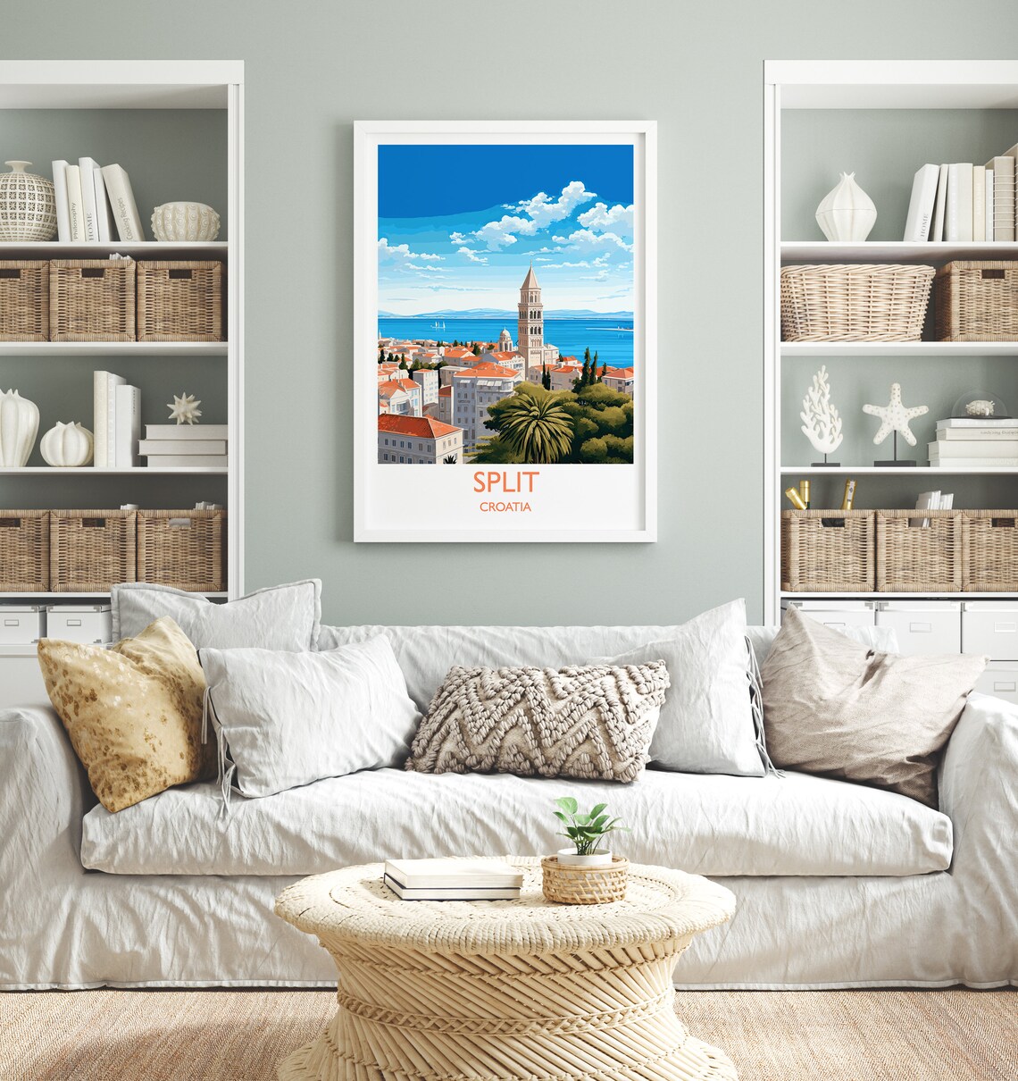 Split Old Town Bell Tower Croatia Dalmatian Coast Sea Poster - Image 4