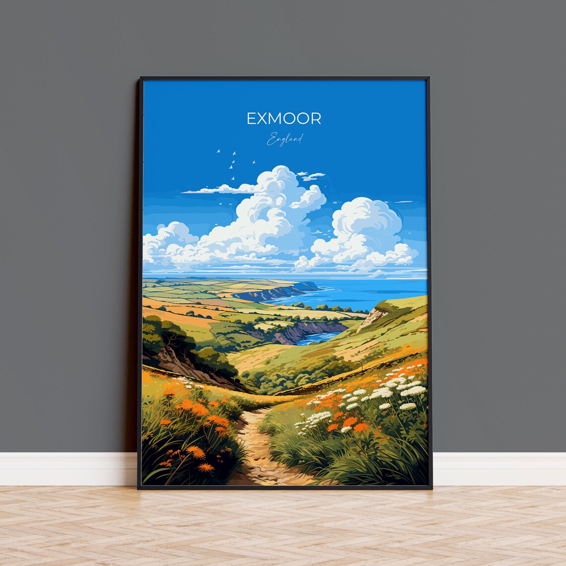 Exmoor Travel Poster, English Countryside