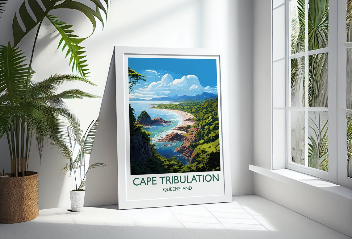 Cape Tribulation Queensland Rocky Bay Rainforest Cliffs Travel Poster - Image 3