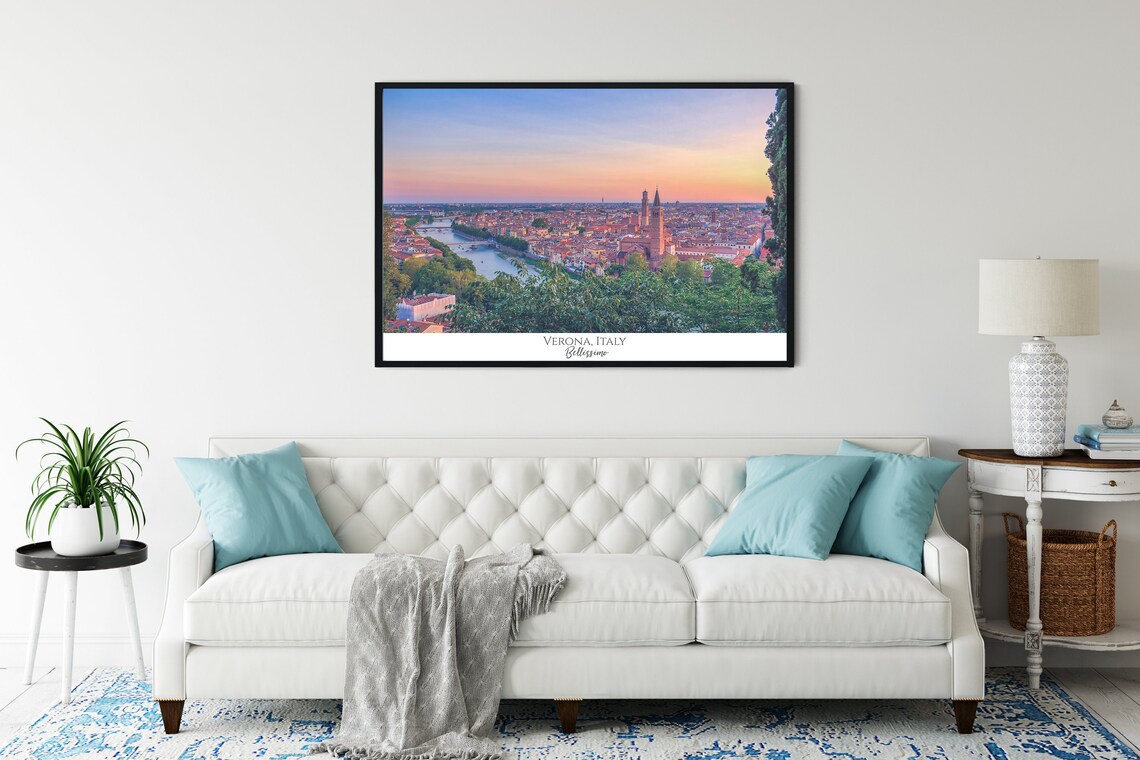 Verona Italy Sunset Photo Print of River Adige and City Towers - Image 3