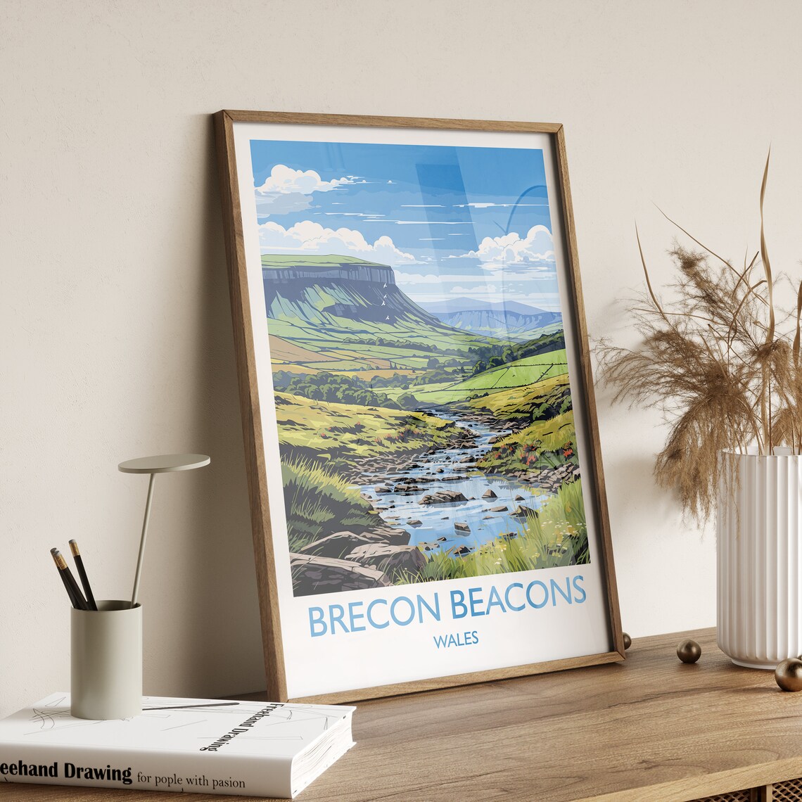 Brecon Beacons Travel Poster, Wales Art Print - Image 3