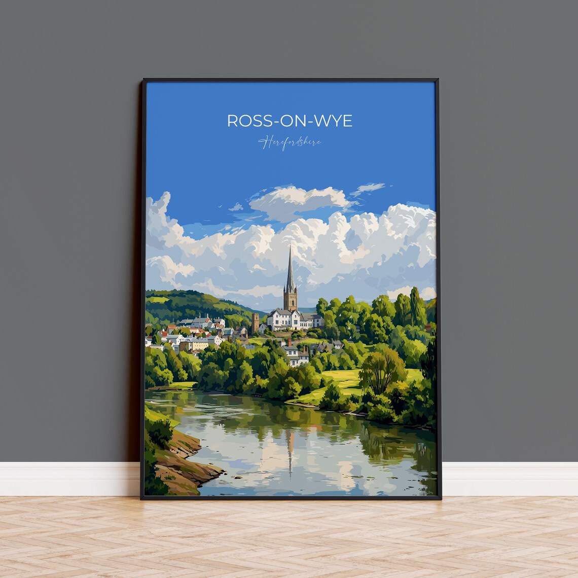 Ross On Wye England Travel Poster, Wye Valley Herefordshire