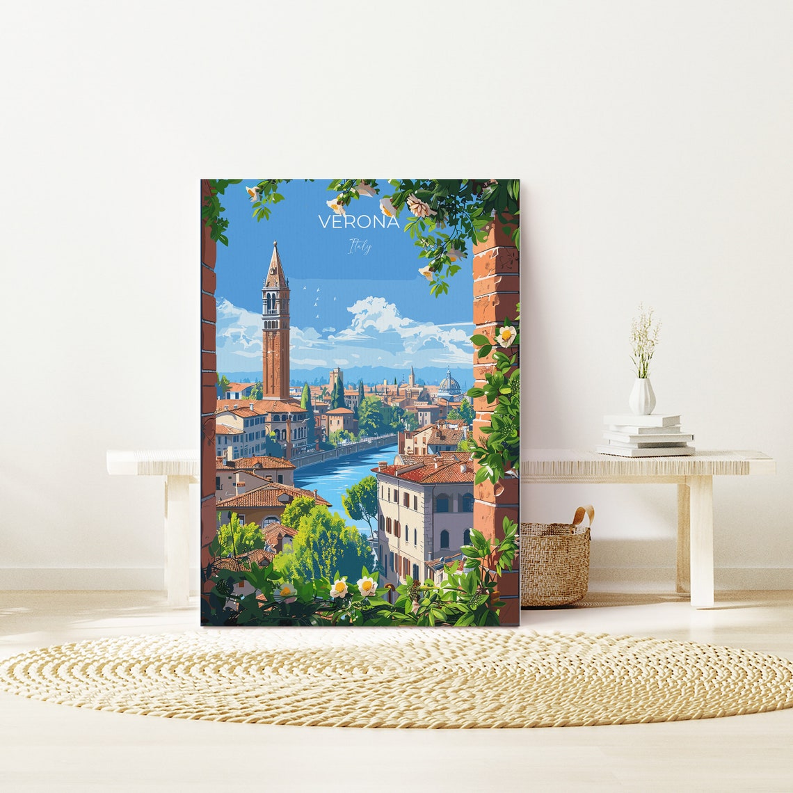 Verona Travel Poster Wall Art Travel Poster Of Verona Verona Art Lovers Gift Italy Italian Art Gift - Image 2
