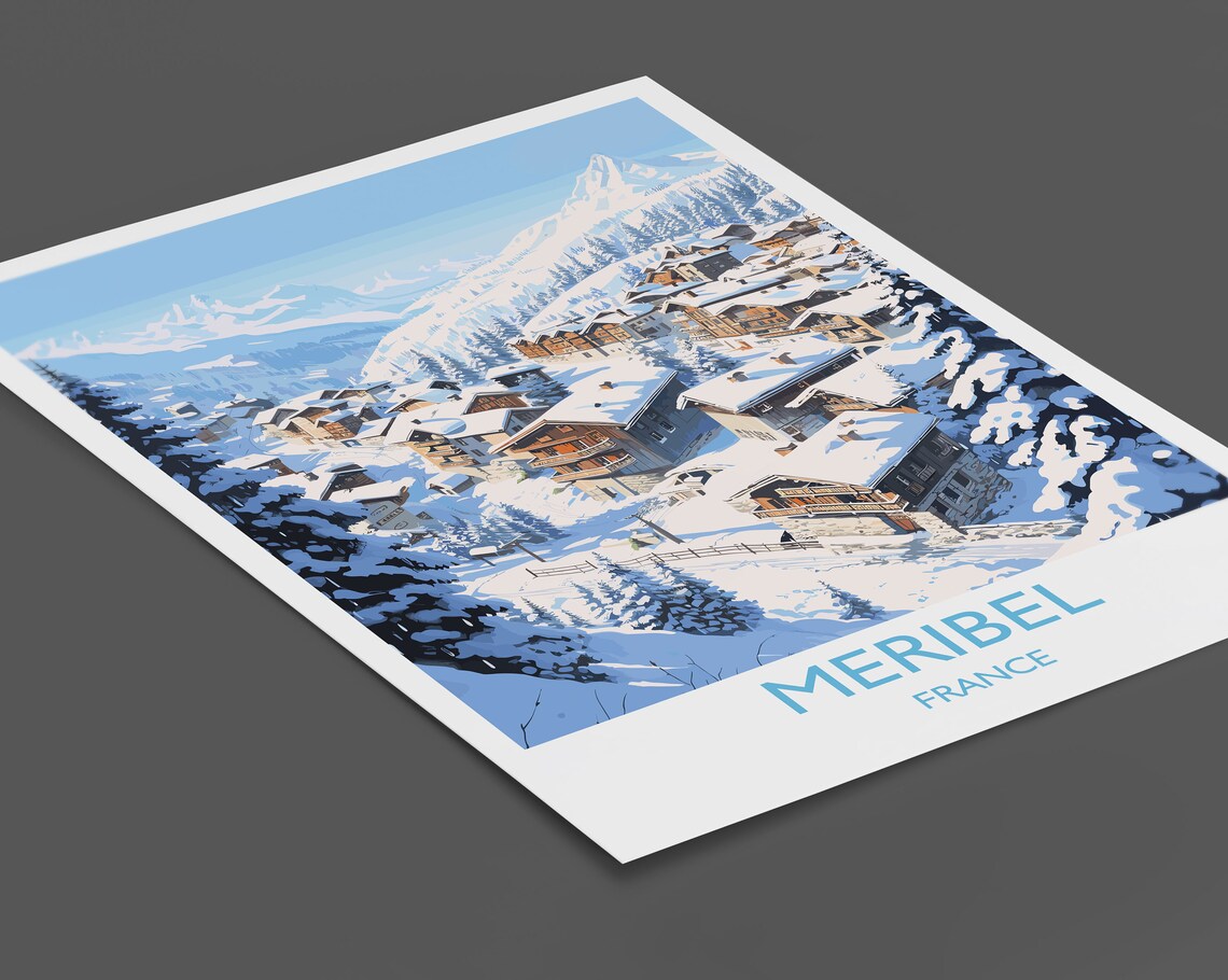 Meribel Travel Poster, France Ski Art Print - Image 2