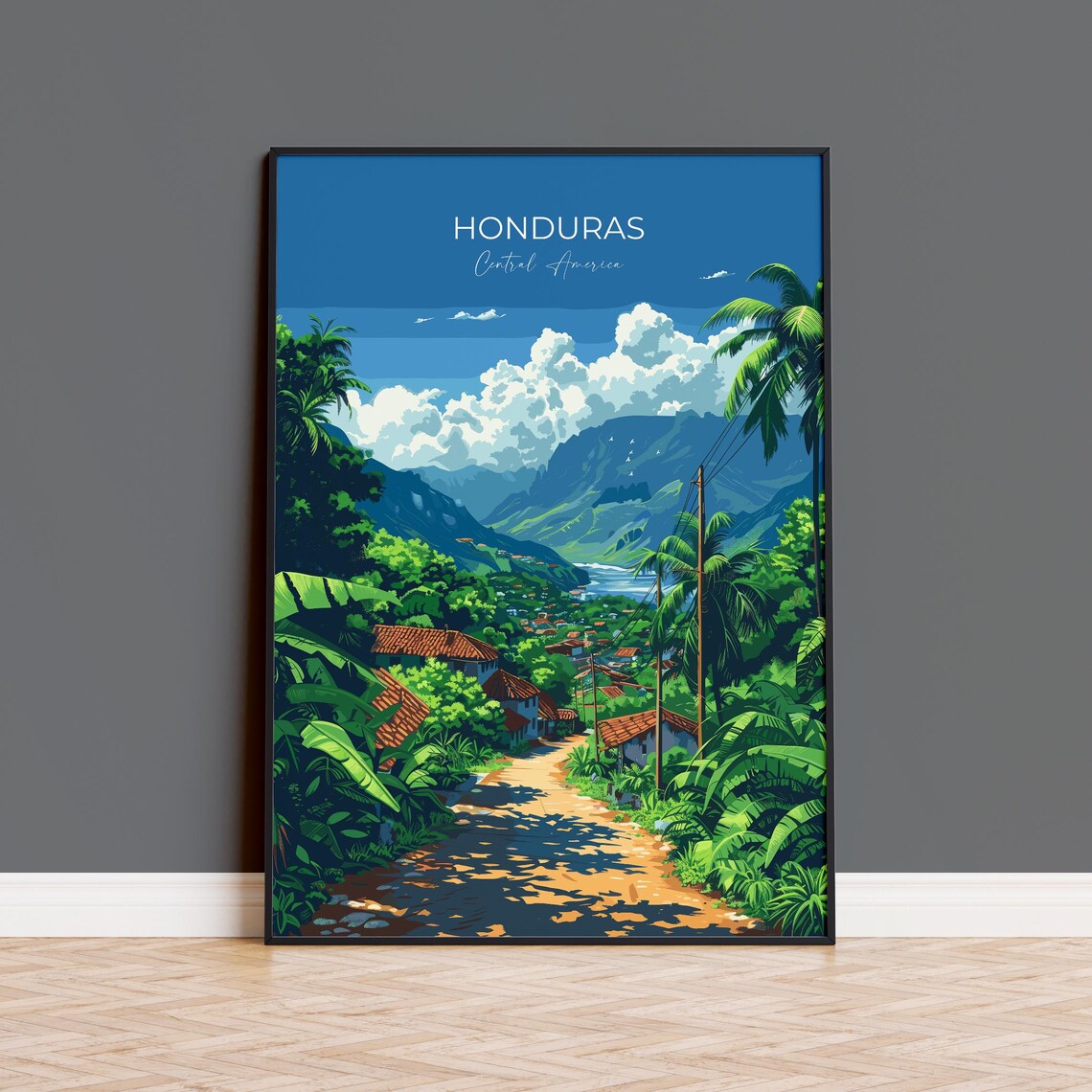 Honduras Travel Poster Travel Print Of Honduras Central America Poster Honduras Wall Art Lovers Gift