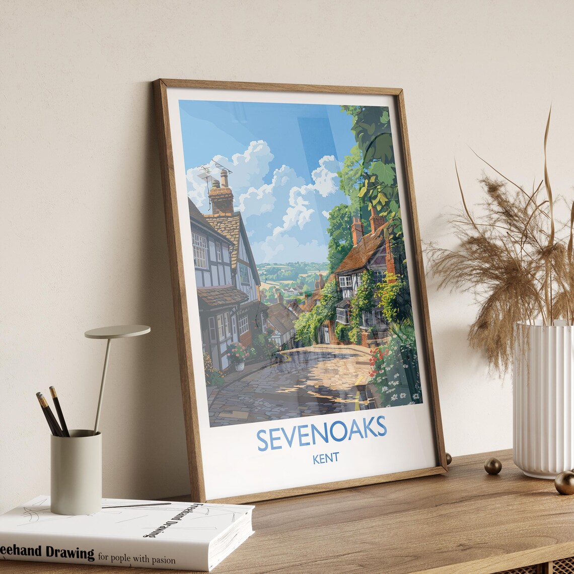 Sevenoaks Travel Poster Travel Print Of Sevenoaks Kent Countryside Art Gift England Sevenoaks Art Lovers Gift Wall Art Print - Image 2