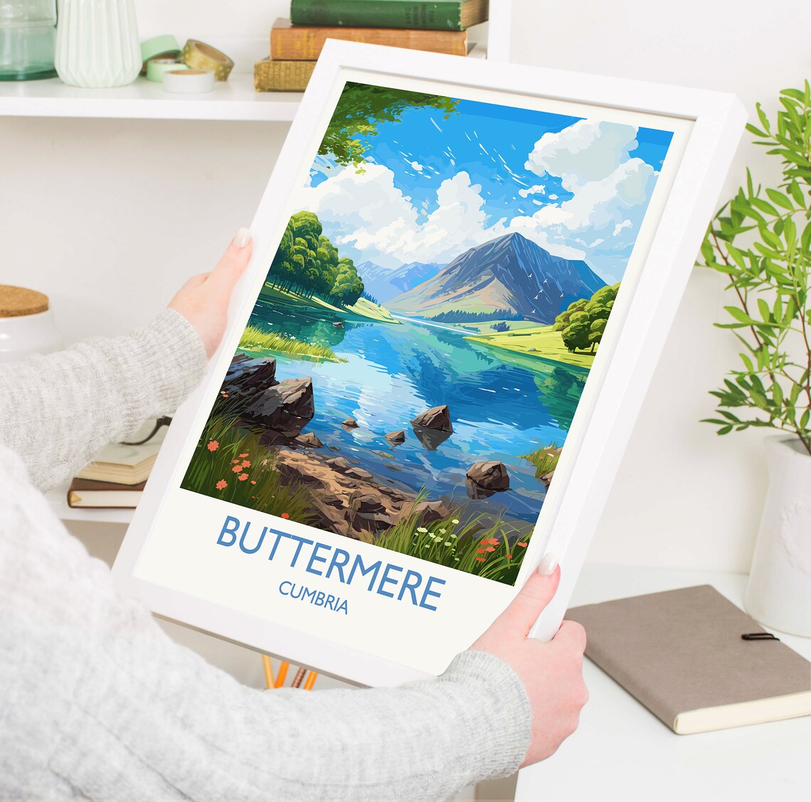 Buttermere Travel Poster, England Cumbria Travel Poster - Image 5