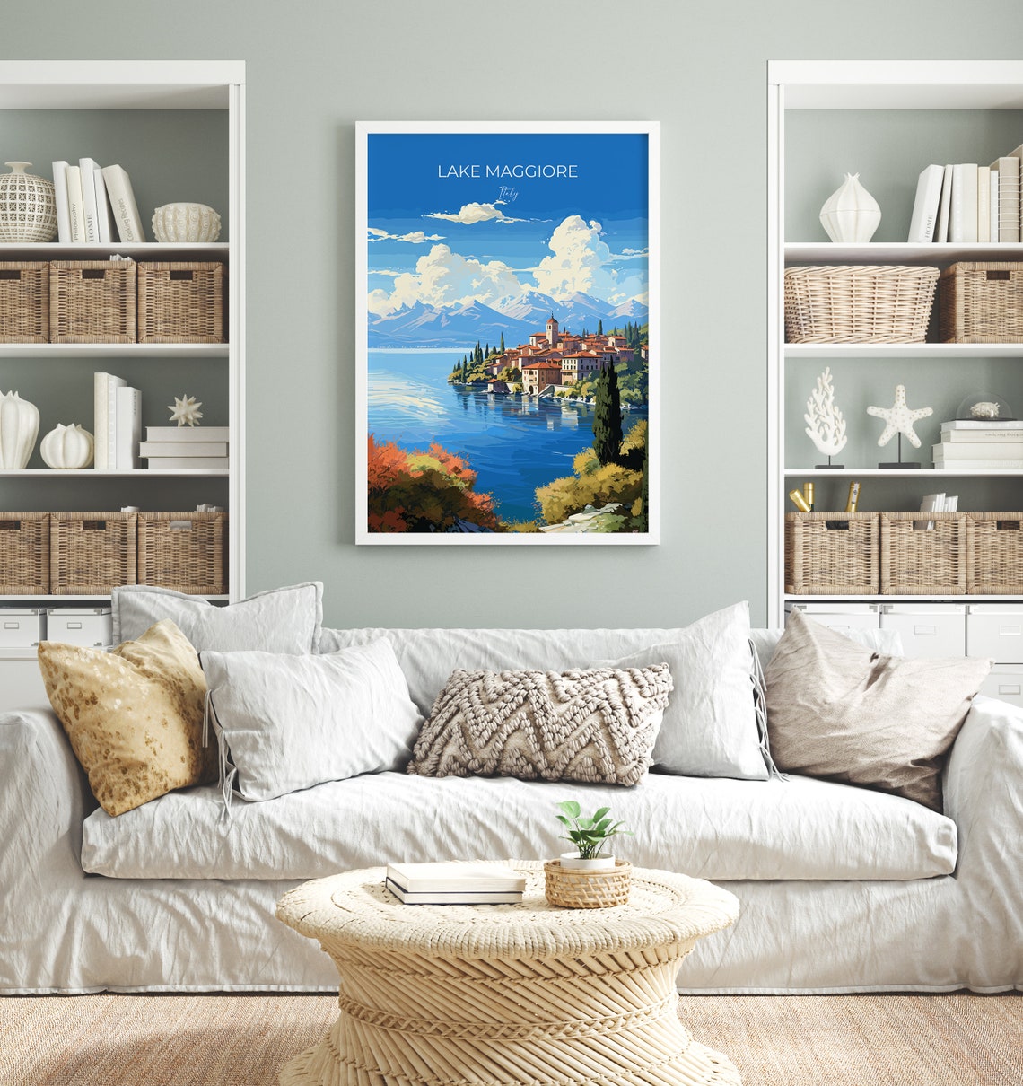 Lake Maggiore Travel Poster Wall Art Travel Print Of Lake Maggiore Lake Maggiore Art Lovers Gift Italy Italian Lakes Art Gift - Image 4