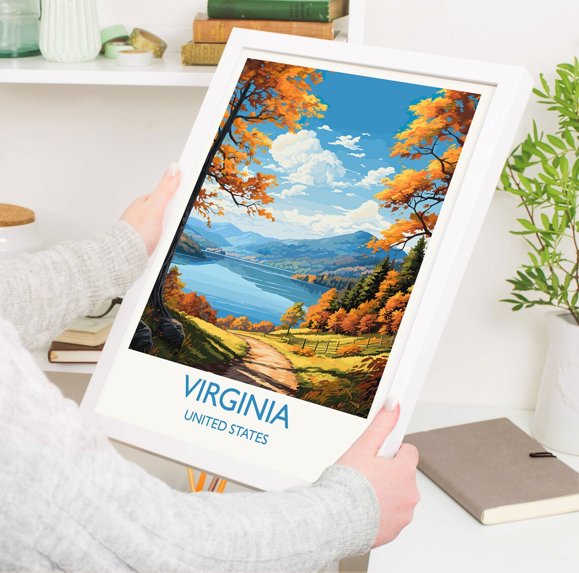 Virginia Autumn Travel Poster, Fall Seasonal Art Print - Image 5