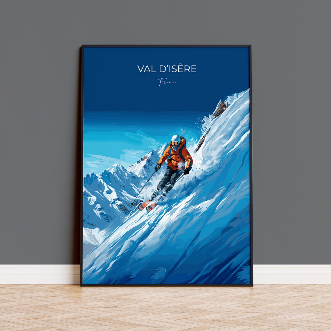 Val Disere Vintage Ski Travel Poster, Art Print
