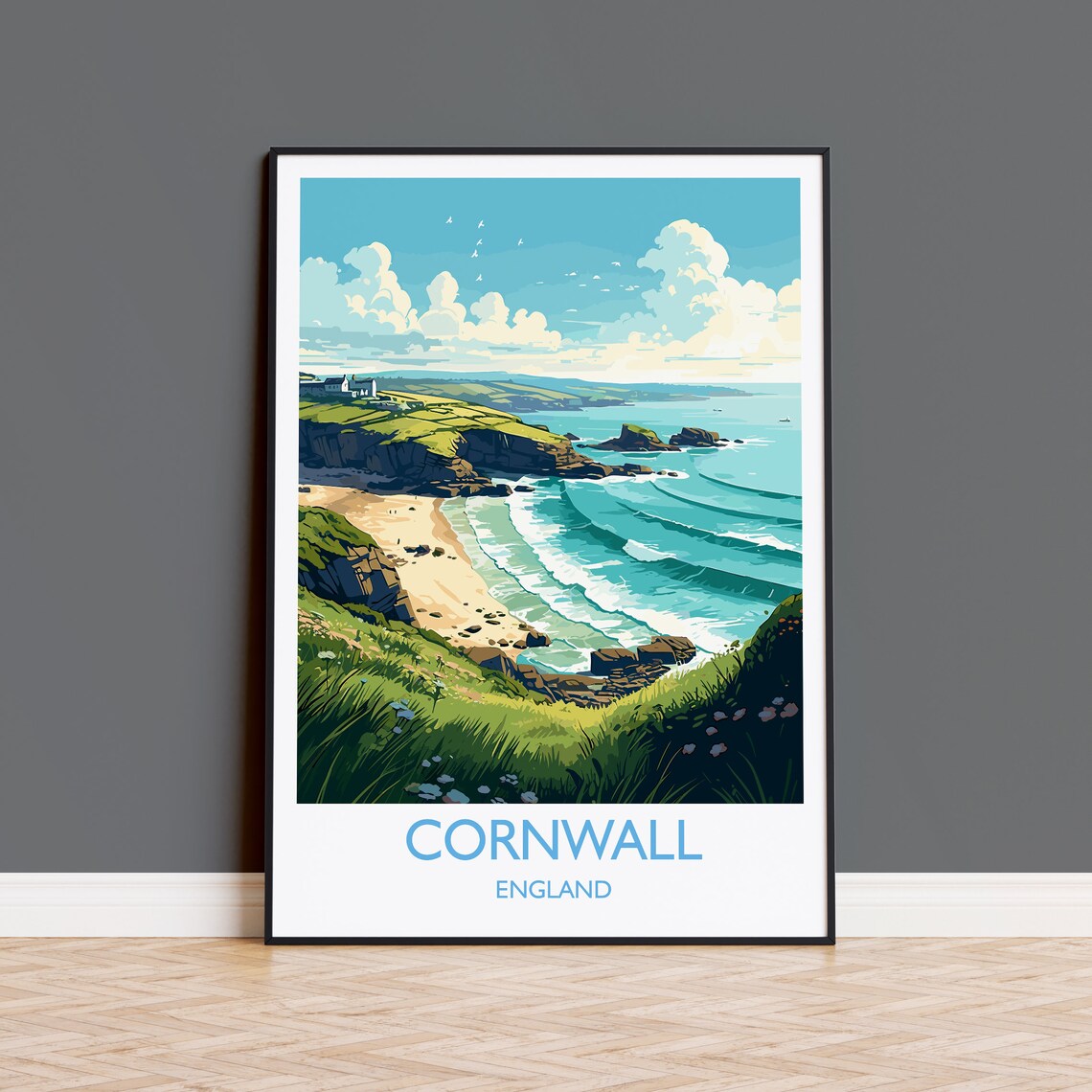 Cornwall Travel Poster, England Travel Poster