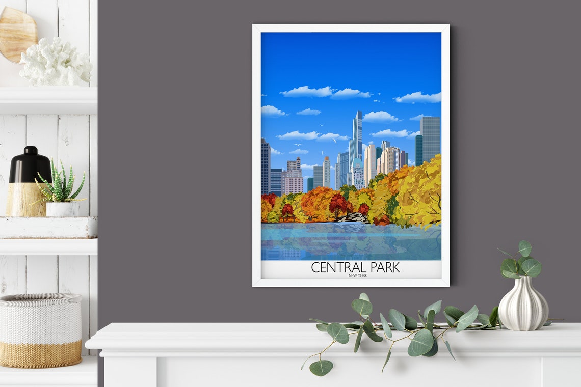 Travel Poster Of Central Park New York Travel Print Of Central Park City Of New York Usa Usa Travel Poster New York Cityscape - Image 4