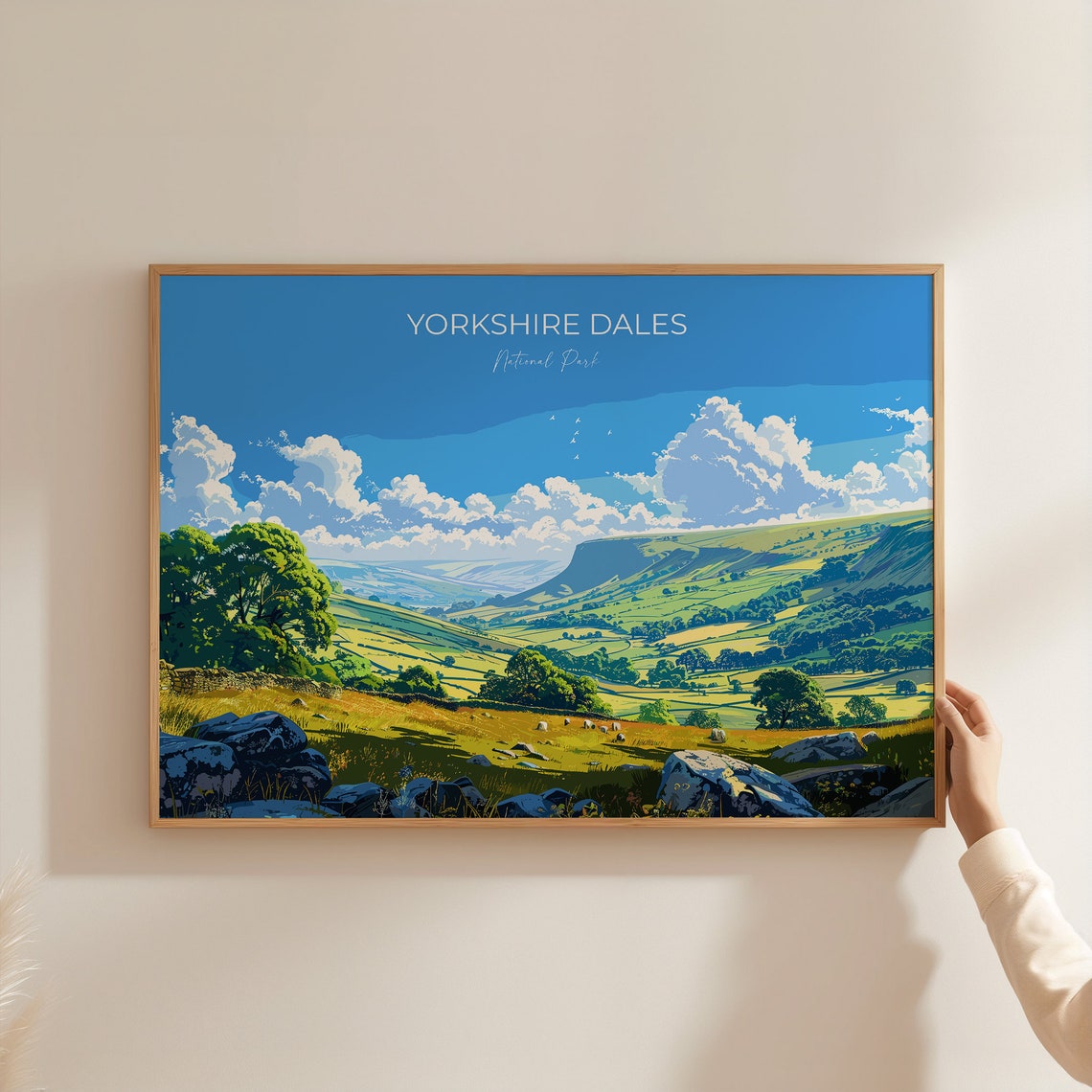 Yorkshire Dales Landscape Travel Poster Wall Art Travel Print Of Yorkshire Dales Yorkshire Dales Art Lovers Gift English Countryside - Image 2