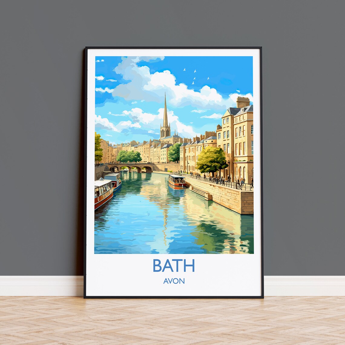 Bath England Travel Poster, Cotswolds Art Print