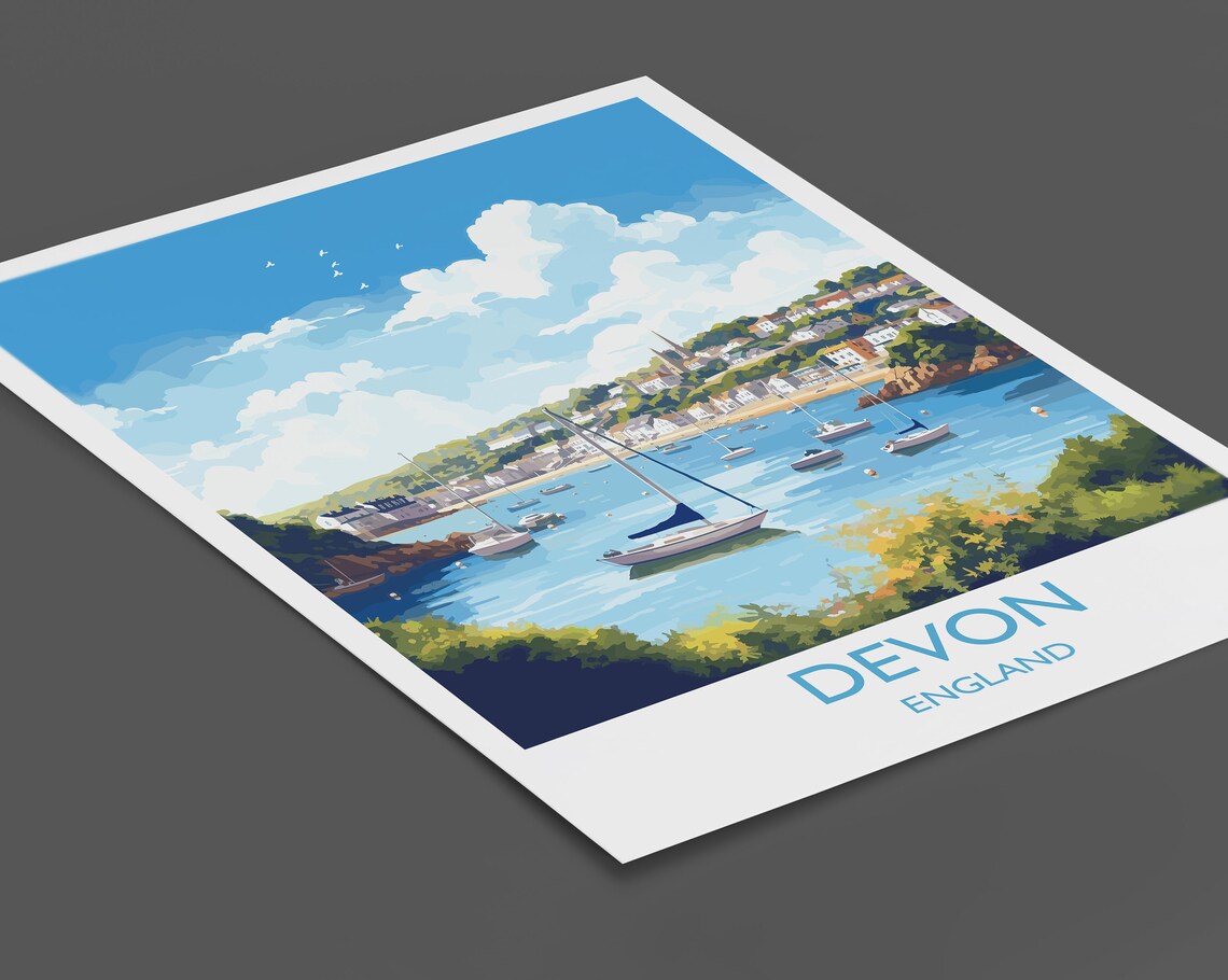 Devon Travel Poster, England Coast Art Print - Image 2