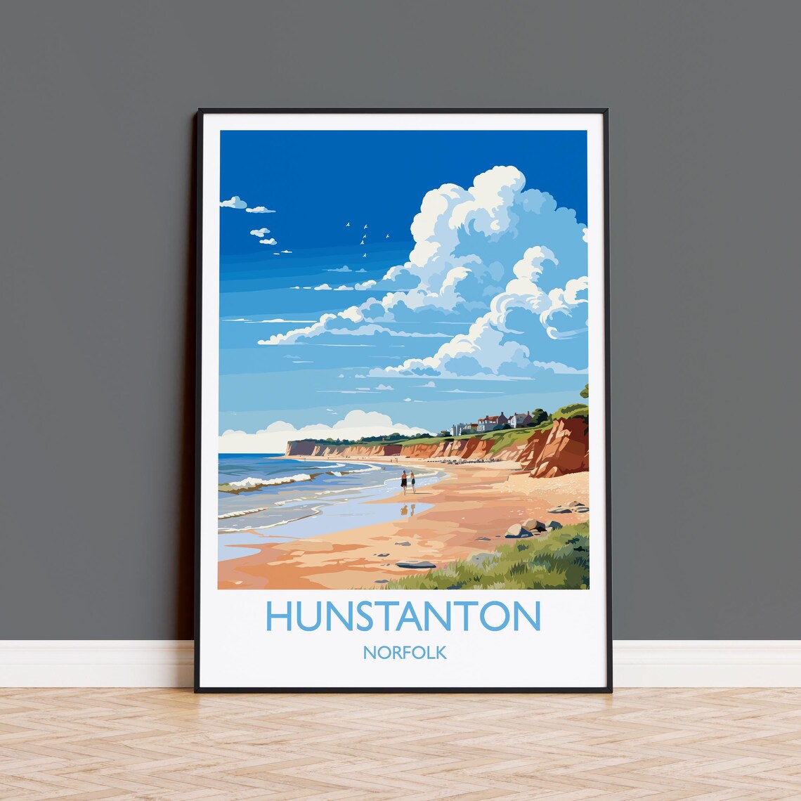 Hunstanton Beach Travel Poster, Norfolk England
