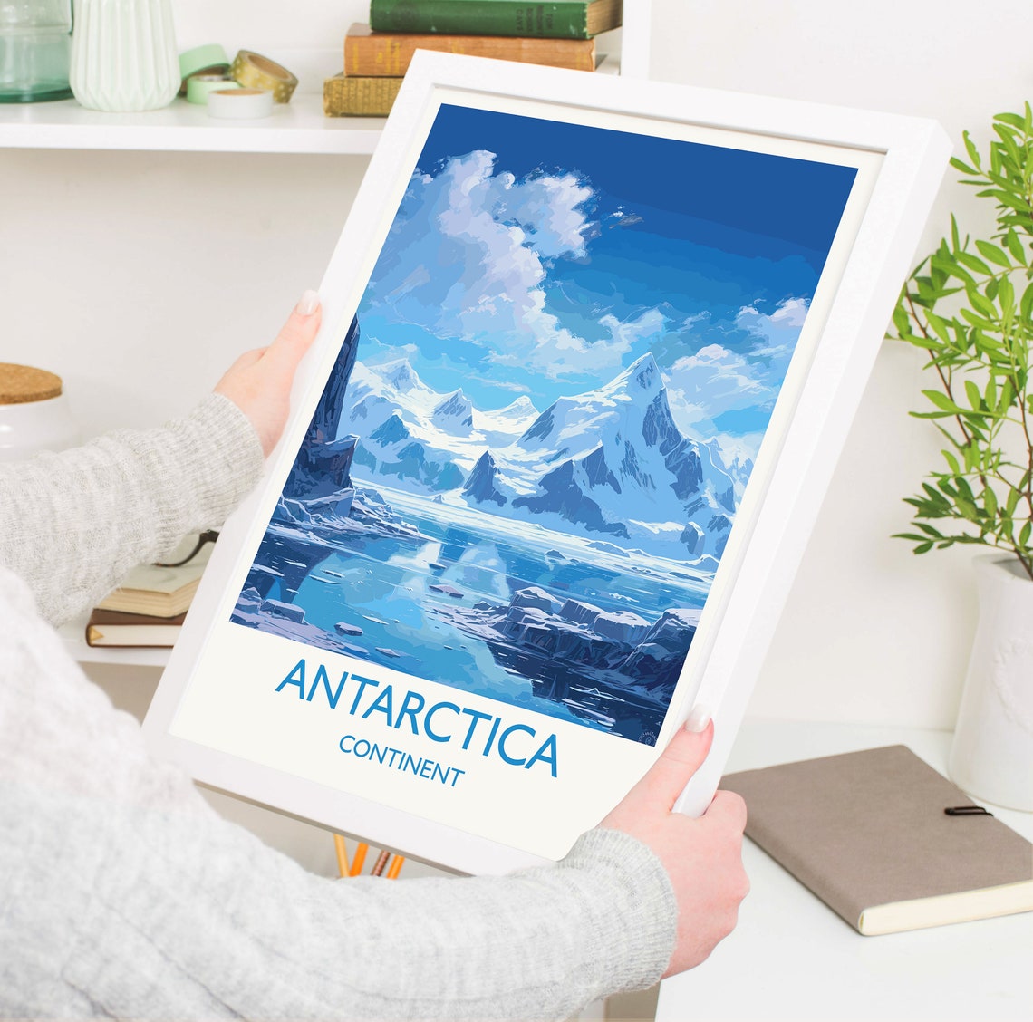 Antarctica Continent Glacier Peaks Iceberg Travel Poster Wall Decor - Image 5