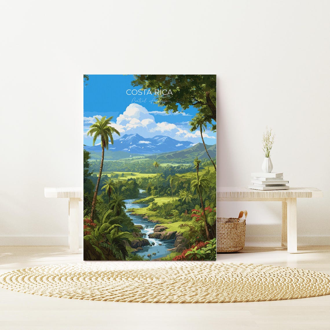 Costa Rica Central America Jungle River Valley Travel Poster - Image 2