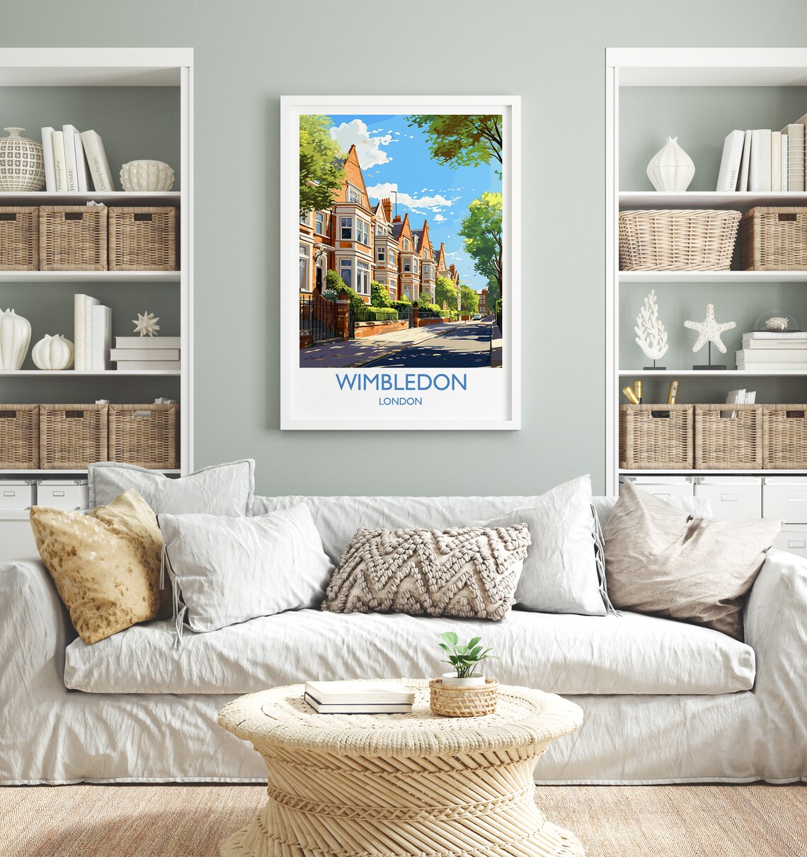 Wimbledon London Victorian Street Trees Travel Poster Wall Decor - Image 4