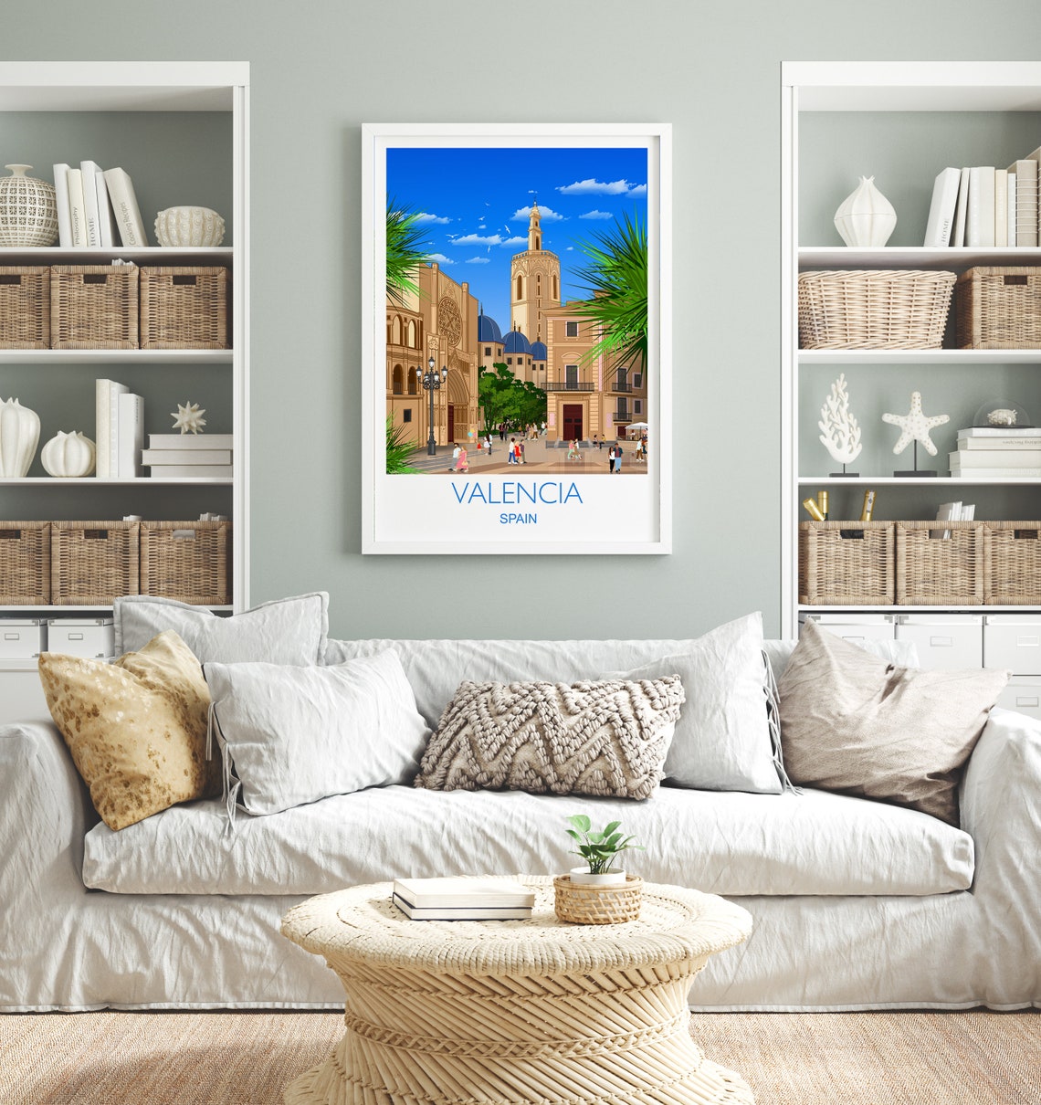 Valencia Cityscape Travel Poster - Image 4