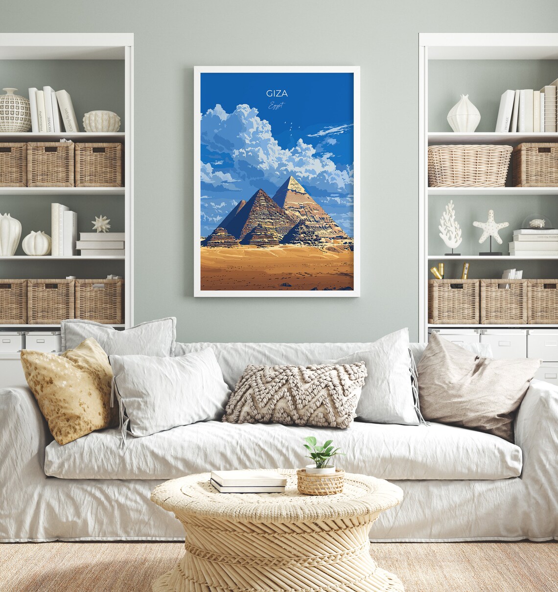 Giza Egypt Pyramids Desert Landmark Vintage Style Travel Poster - Image 4