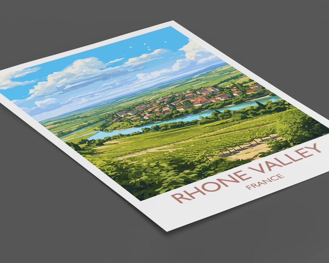 Rhone Valley Poster Travel Print Of Rhone Valley Wine Region France Europe Travel Gift - Image 2