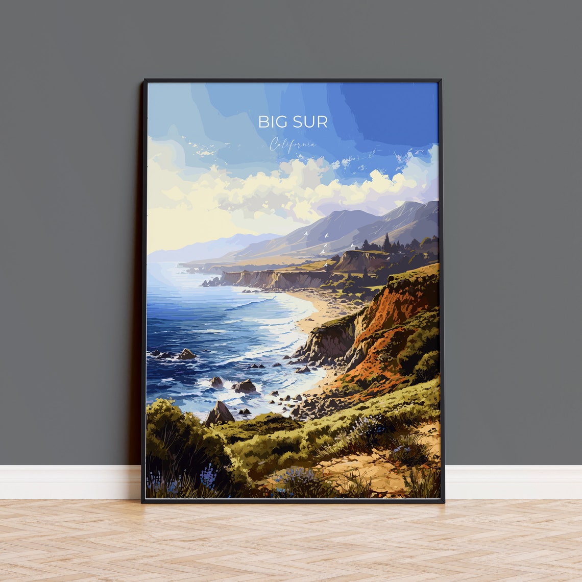 Big Sur California Rugged Coastline Ocean Cliffs Travel Poster