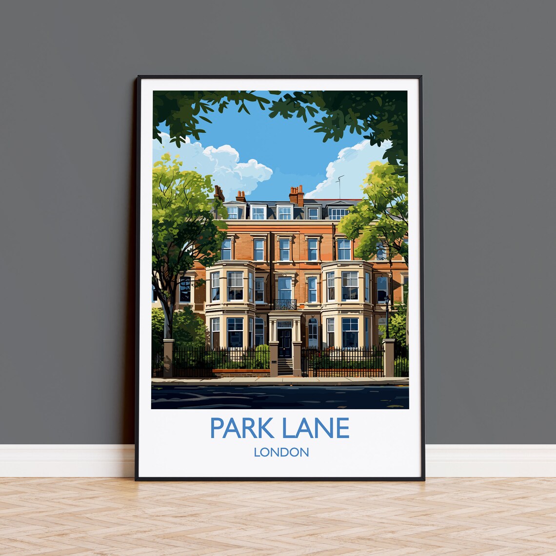 Park Lane London Grand Terrace Houses Travel Poster Wall Decor