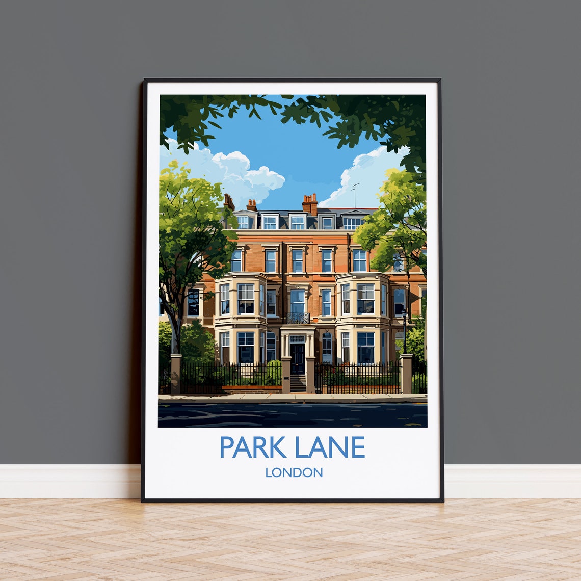 Park Lane Travel Poster Wall Art Travel Print Of Park Lane London Poster Park Lane Gift Park Lane Art London Art Lovers Uk Travel Gift