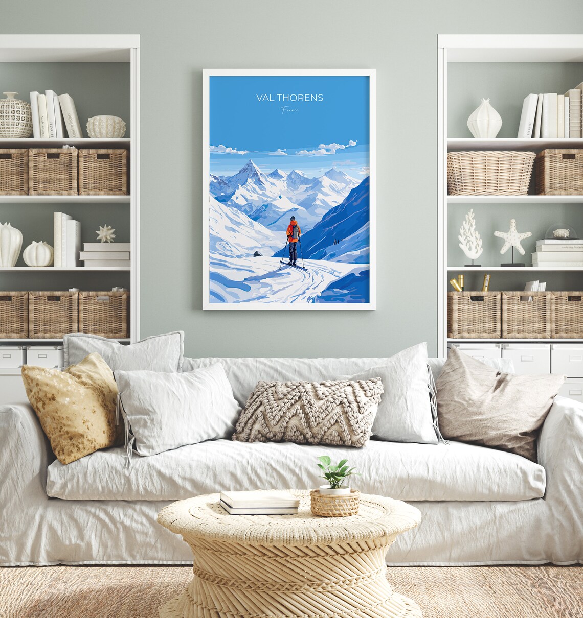 Val Thorens France Skier Alpine Peaks Snowy Resort Travel Poster - Image 5