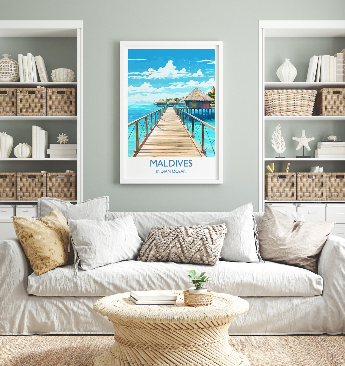 Maldives Travel Poster, Indian Ocean Place Print - Image 4