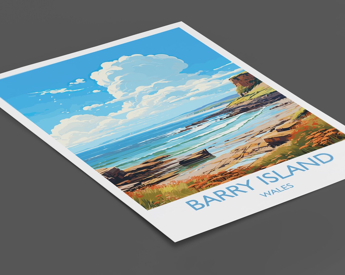 Barry Island Travel Poster, Wales Travel Art - Image 2