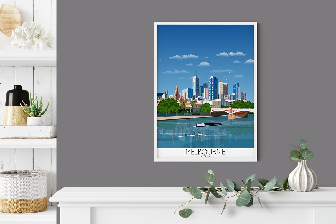 Melbourne Travel Poster, Cityscape Art Print - Image 2